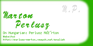 marton perlusz business card